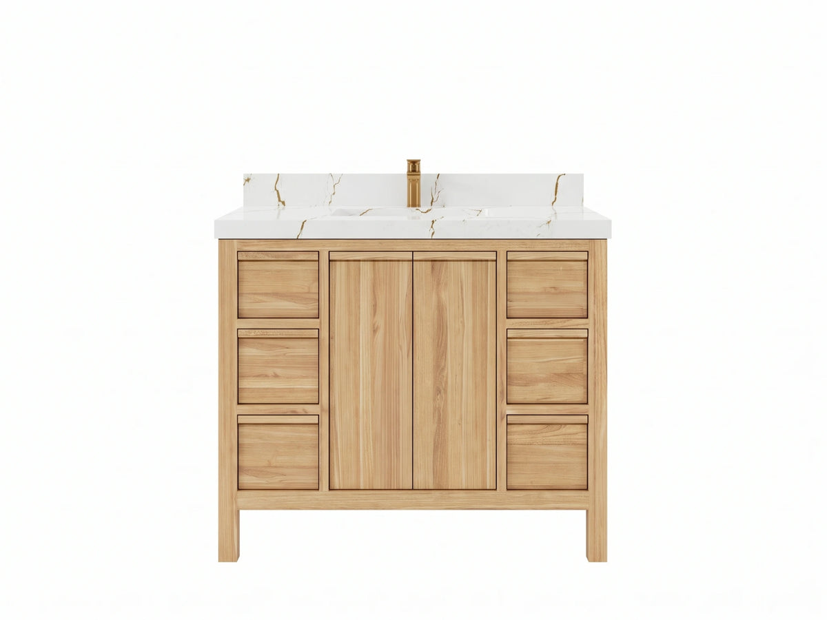 Elizabeth Teak Wood 42 in. W x 22 in. D Single Sink Bathroom Vanity