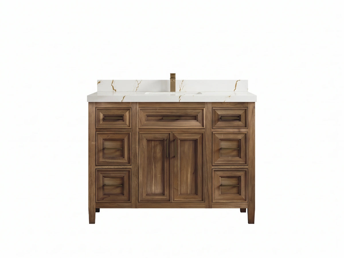 Santa Monica Teak Wood 48 in. W x 22 in. D Single Sink Bathroom Vanity