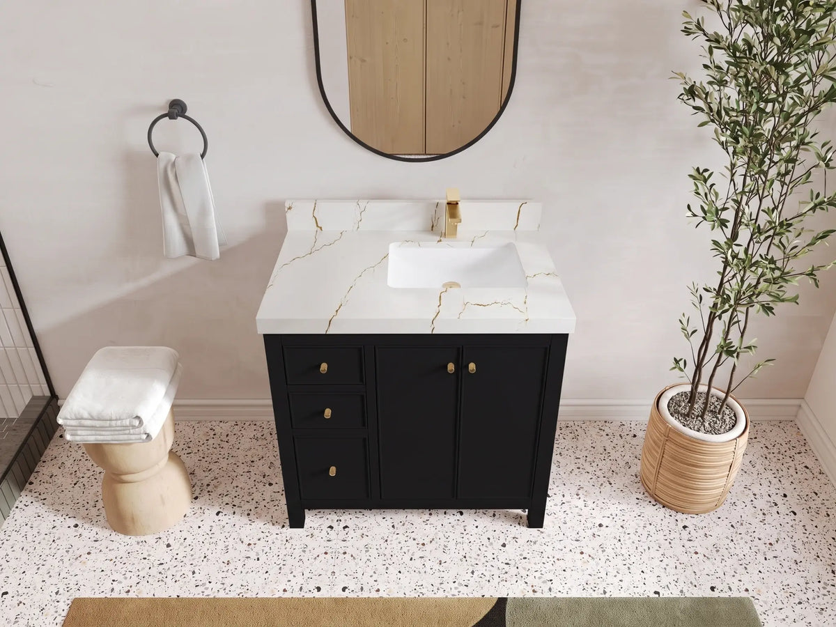 Chicago 36 in. W x 22 in. D Right Offset Sink Bathroom Vanity
