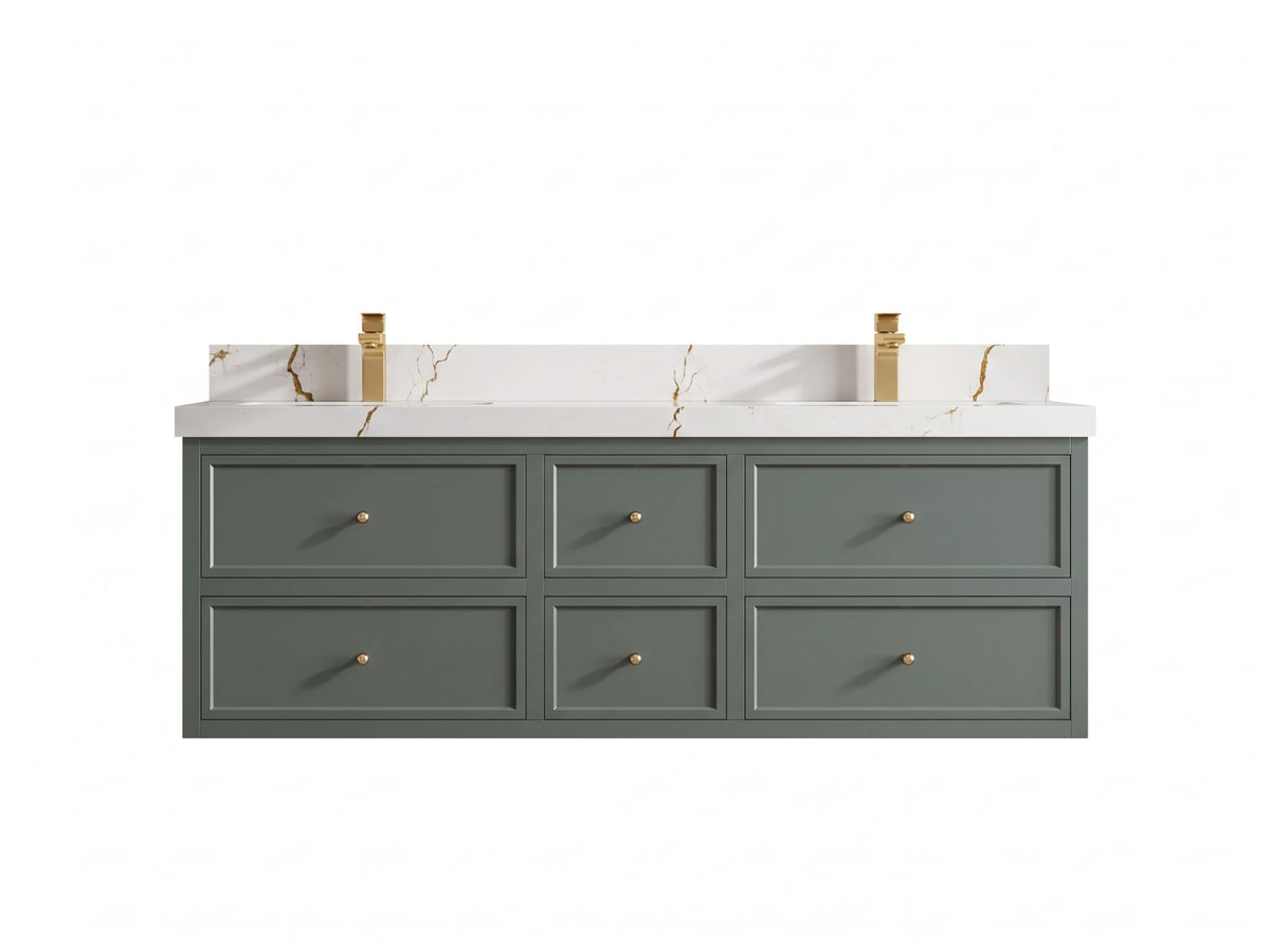 Roswell Floating 60 in. W x 22 in. D Double Sink Bathroom Vanity