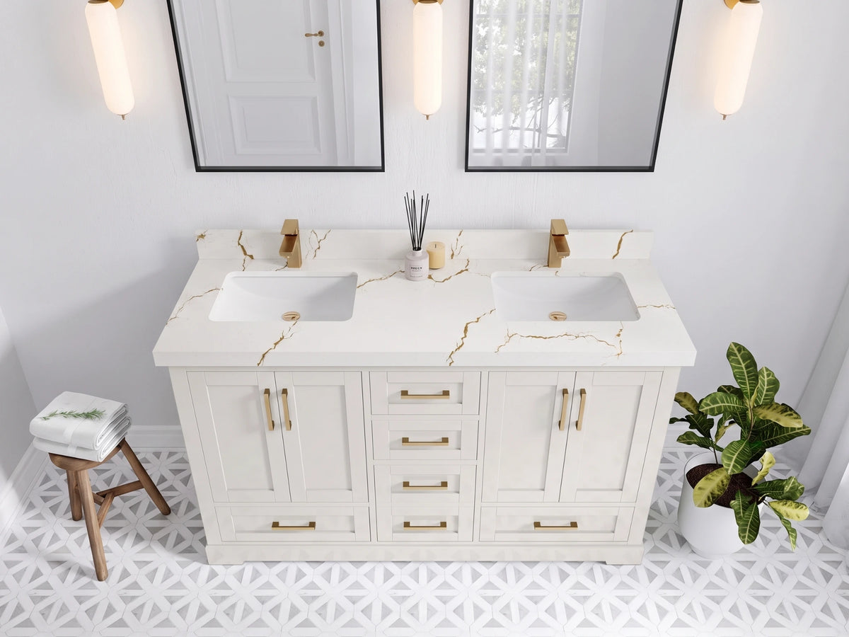 Boston 60 in. W x 22 in. D Double Sink Bathroom Vanity