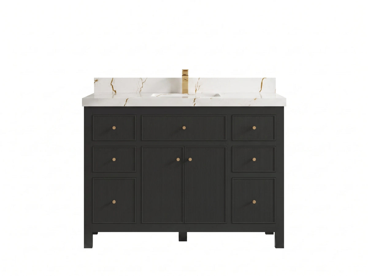 Sonoma 48 in W x 22 in D Free Standing Reeded Single Sink Bathroom Vanity