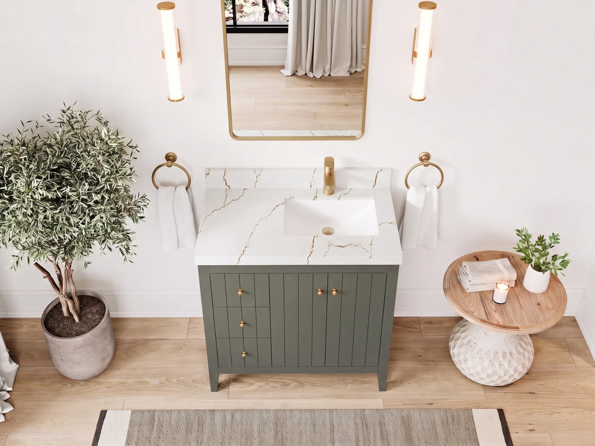Atlanta 36 in. W x 22 in. D Right Offset Sink Bathroom Vanity