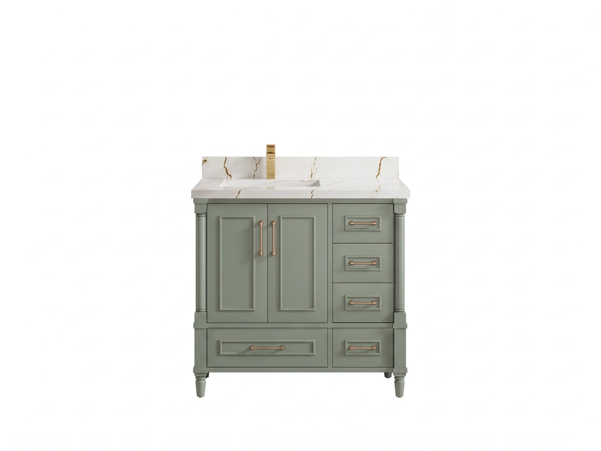Aberdeen 36 in. W x 22 in. D Left Offset Sink Bathroom Vanity