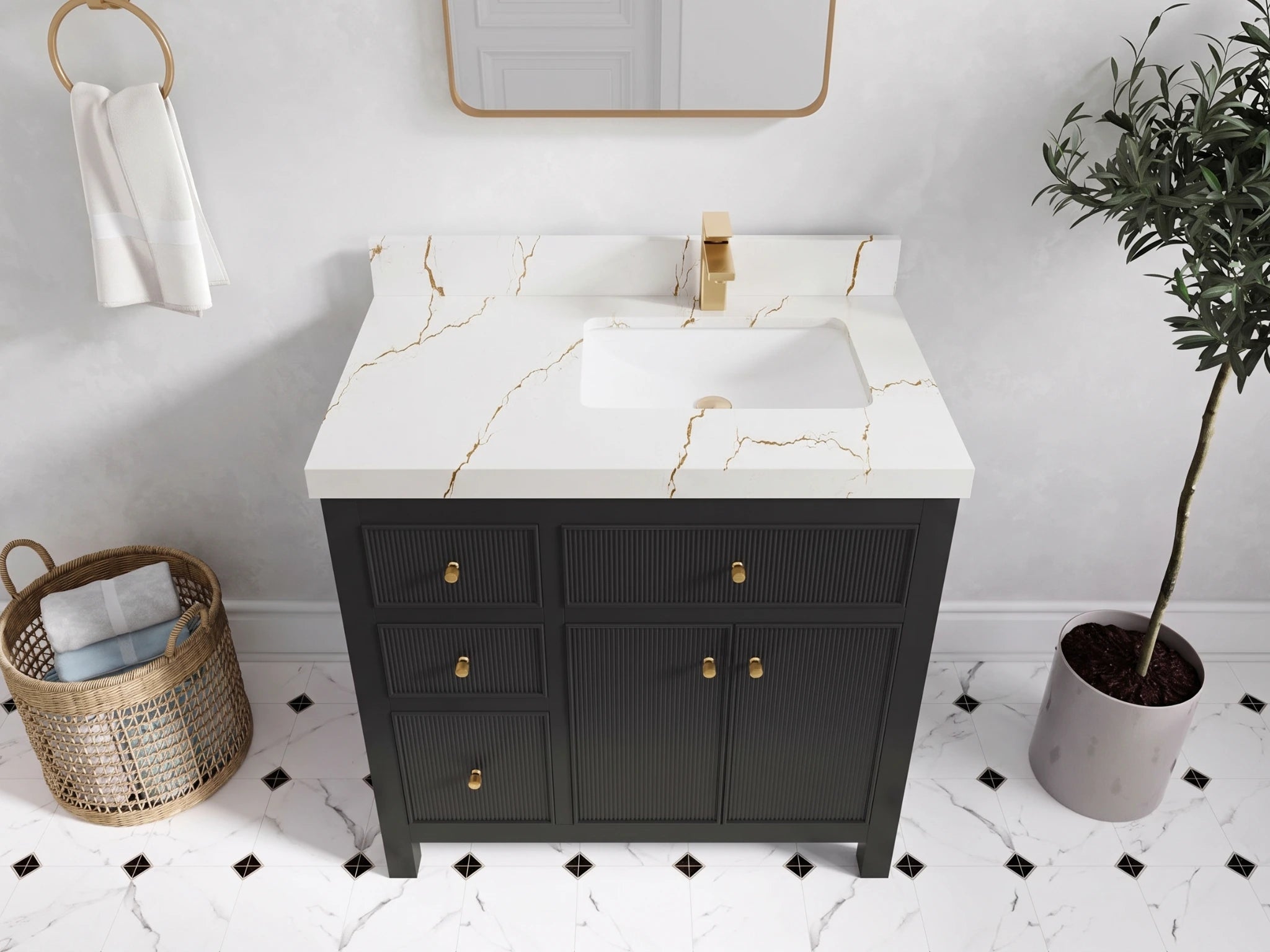 Sonoma 36 in. W x 22 in. D Right Offset Sink Bathroom Vanity