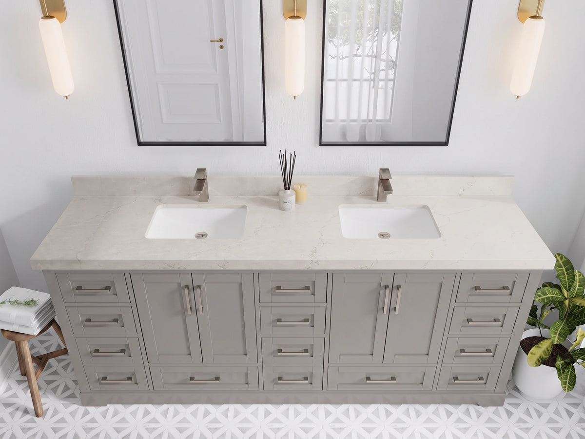 Boston 84 in. W x 22 in. D Double Sink Bathroom Vanity