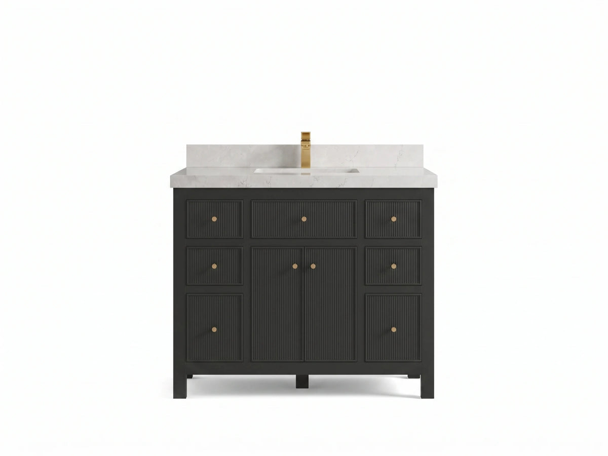 Sonoma 42 in W x 22 in D Free Standing Reeded Single Sink Bathroom Vanity