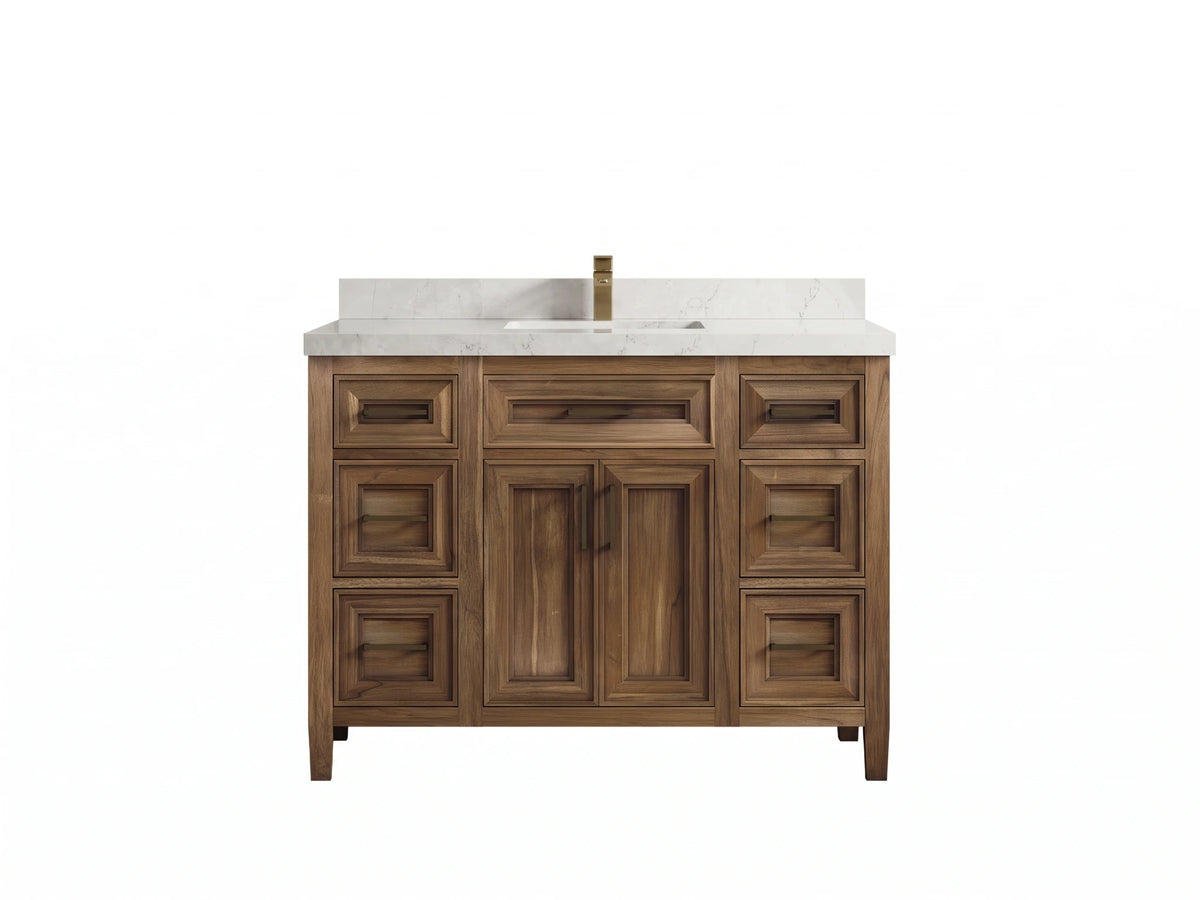 Santa Monica Teak Wood 48 in. W x 22 in. D Single Sink Bathroom Vanity