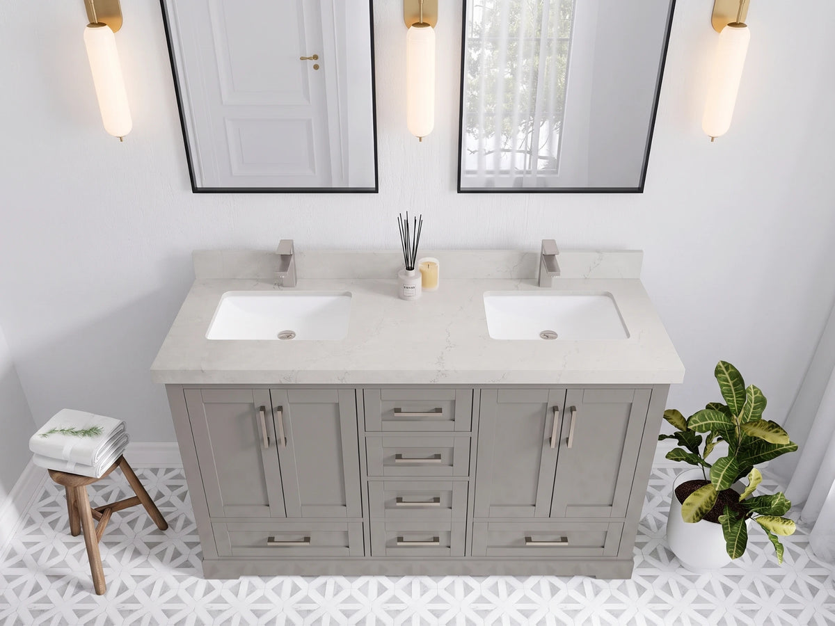 Boston 60 in. W x 22 in. D Double Sink Bathroom Vanity
