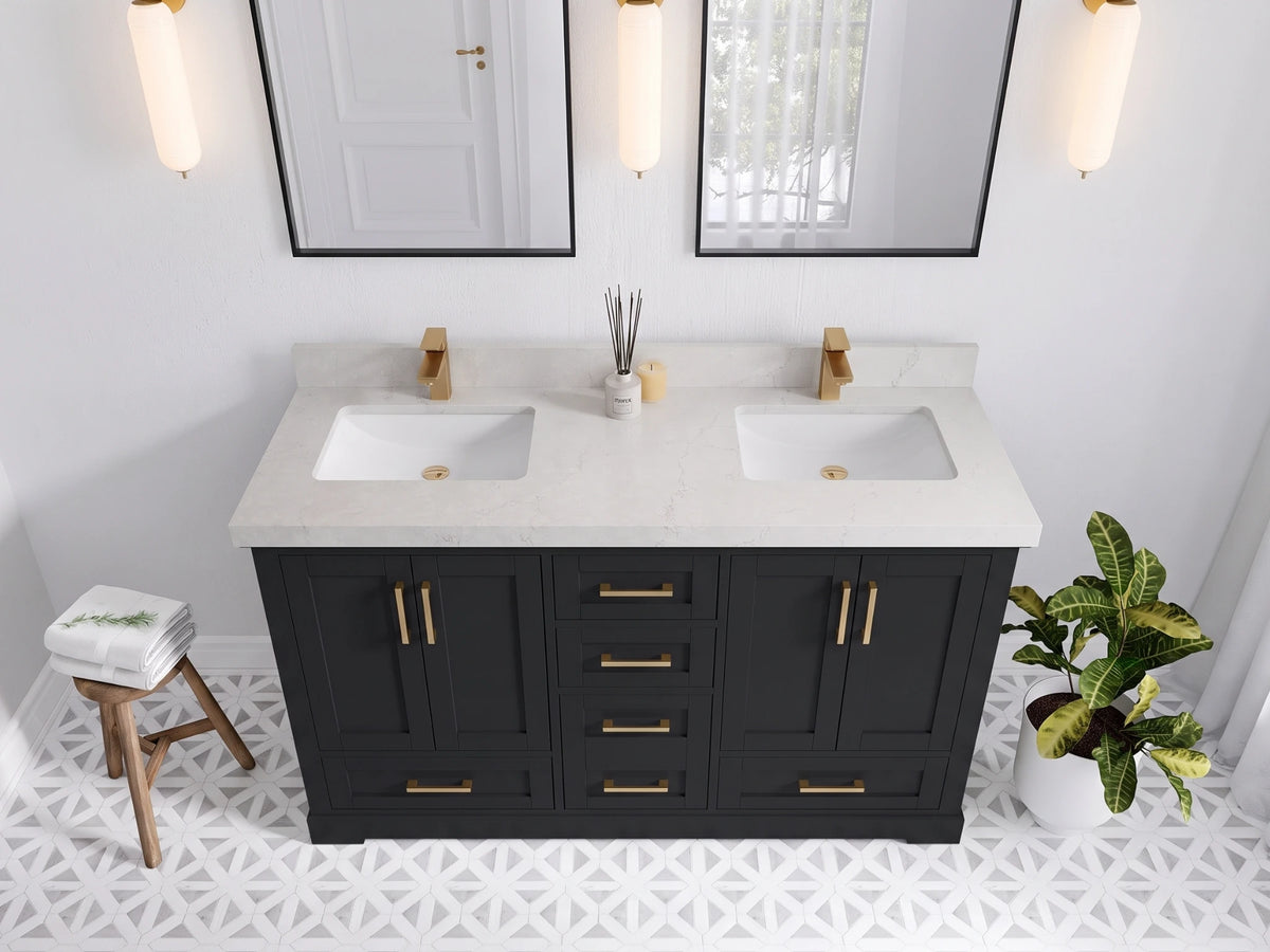Boston 60 in. W x 22 in. D Double Sink Bathroom Vanity