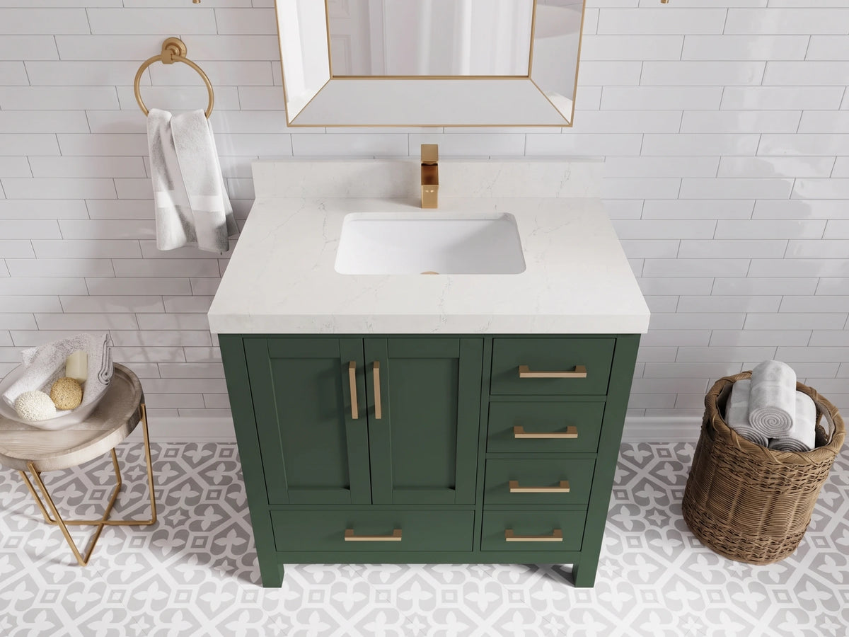Malibu 36 in. W x 22 in. D Bathroom Vanity Center Sink