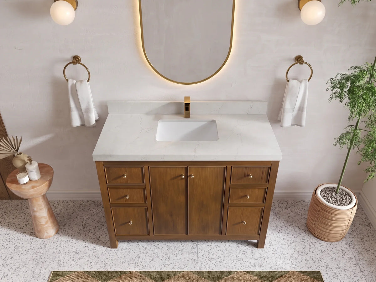 Chicago Teak 48 in. W x 22 in. D Single Sink Bathroom Vanity