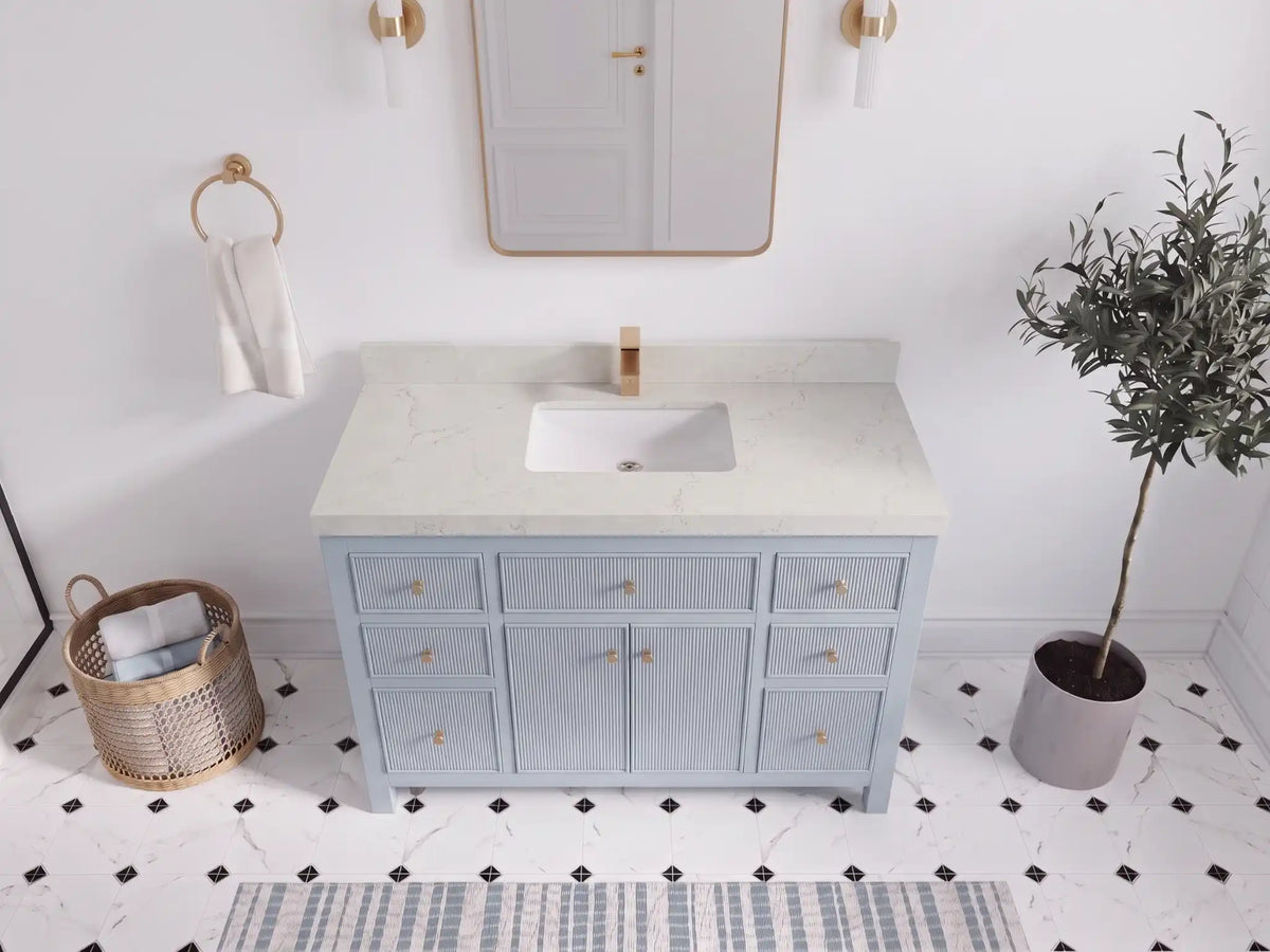 Sonoma 48 in W x 22 in D Free Standing Reeded Single Sink Bathroom Vanity