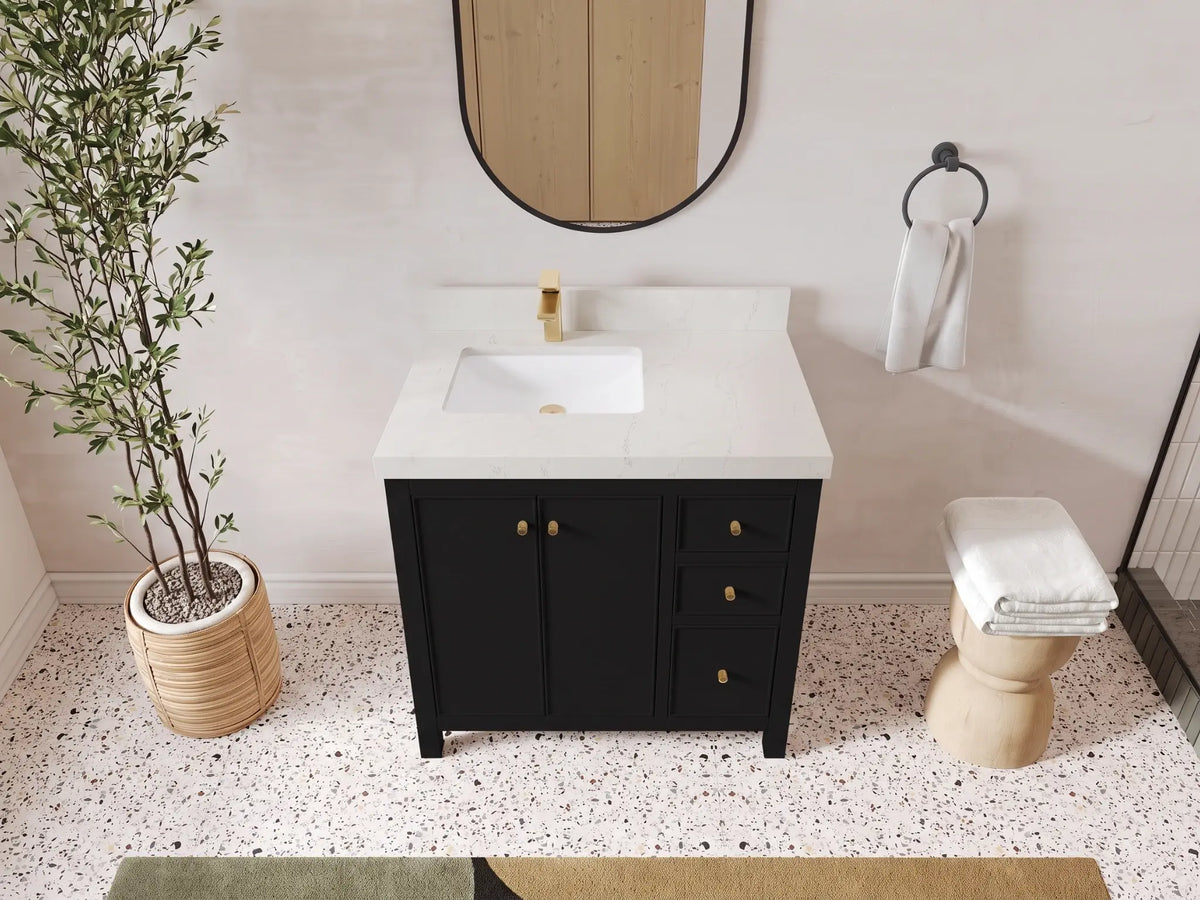 Chicago 36 in. W x 22 in. D Left Offset Sink Bathroom Vanity