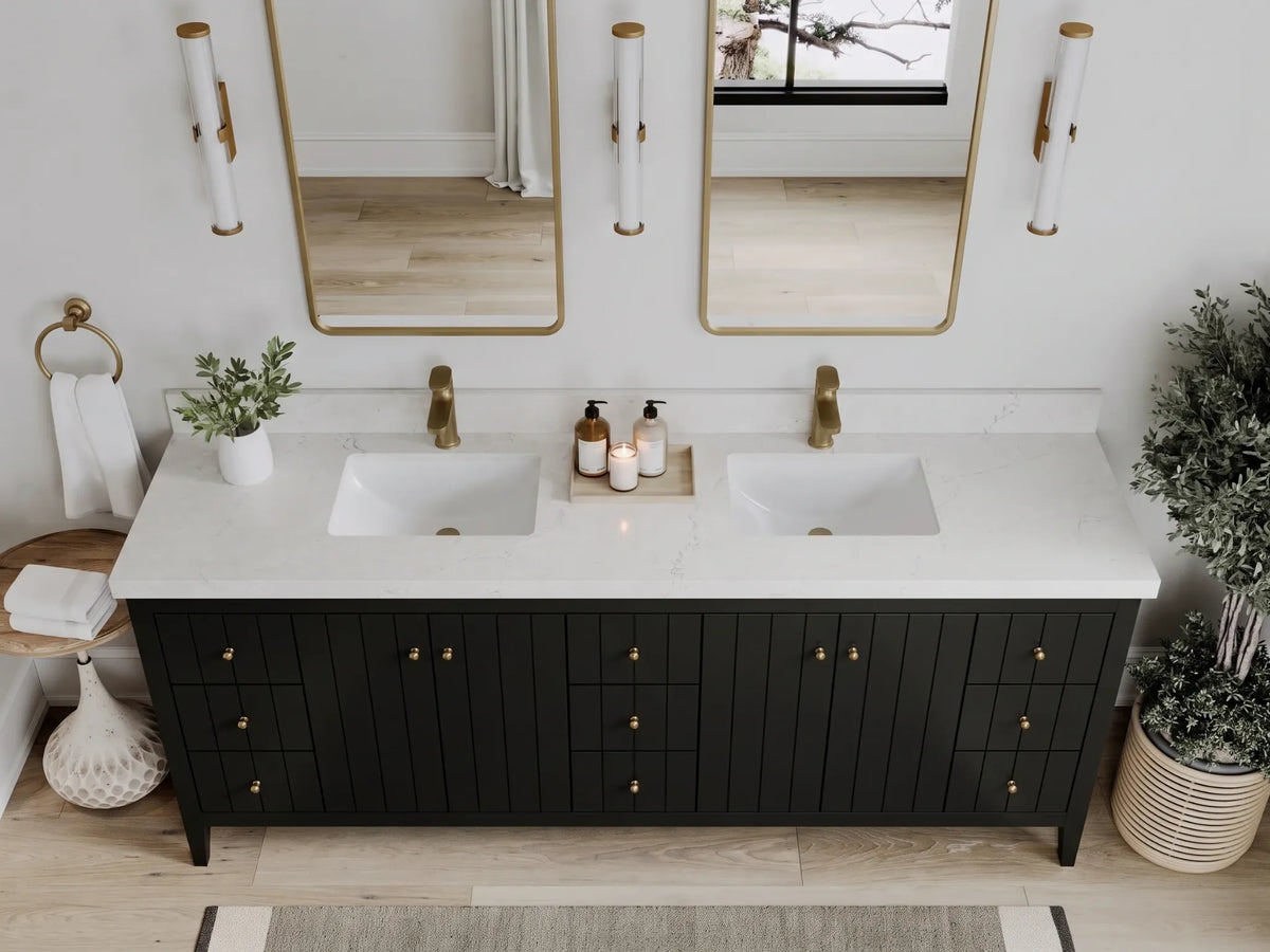 Atlanta 84 in. W x 22 in. D Double Sink Bathroom Vanity