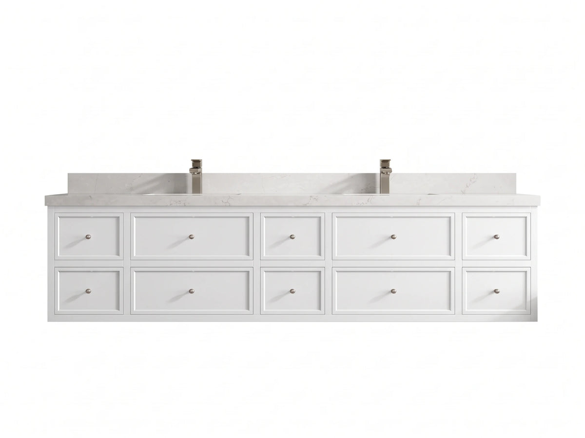 Roswell Floating 84 in. W x 22 in. D Double Sink Bathroom Vanity