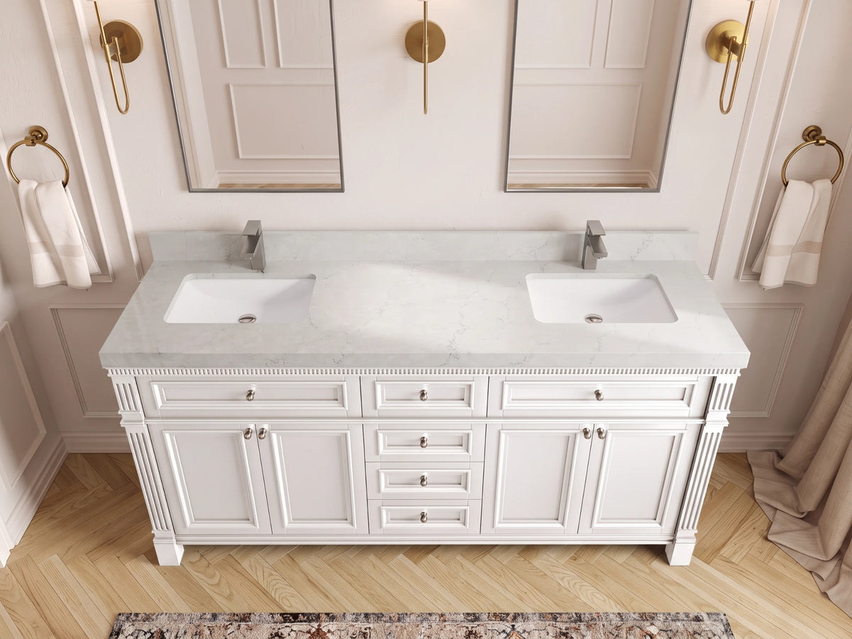 Paris 72 in. W x 22 in. D Double Sink Bathroom Vanity