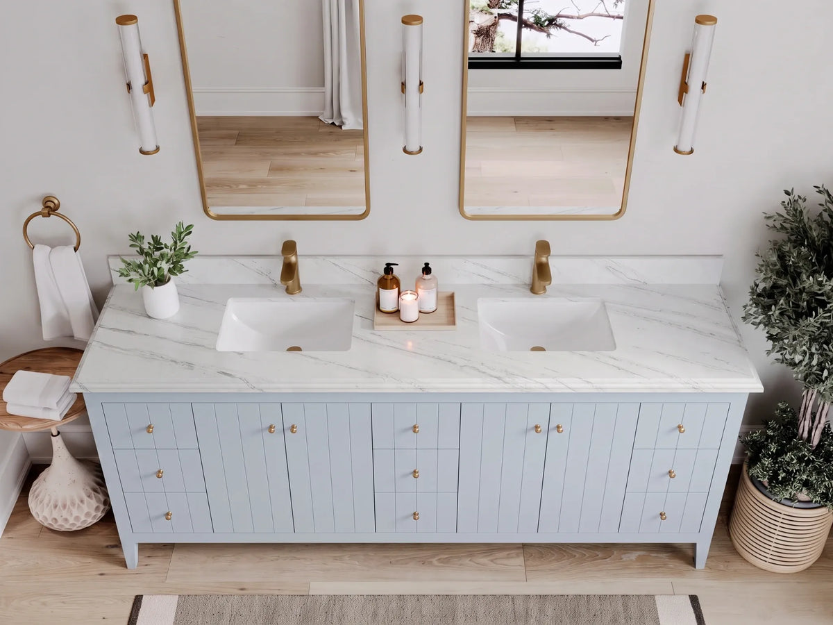 Atlanta 84 in. W x 22 in. D Double Sink Bathroom Vanity