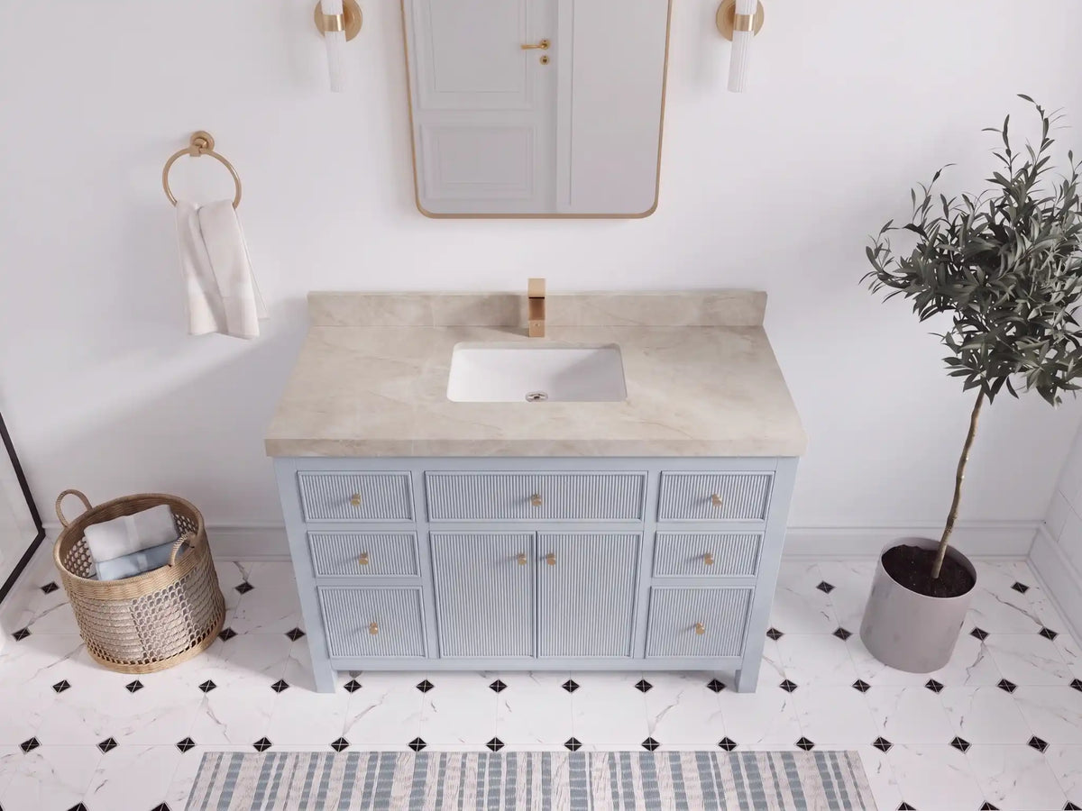 Sonoma 48 in W x 22 in D Free Standing Reeded Single Sink Bathroom Vanity