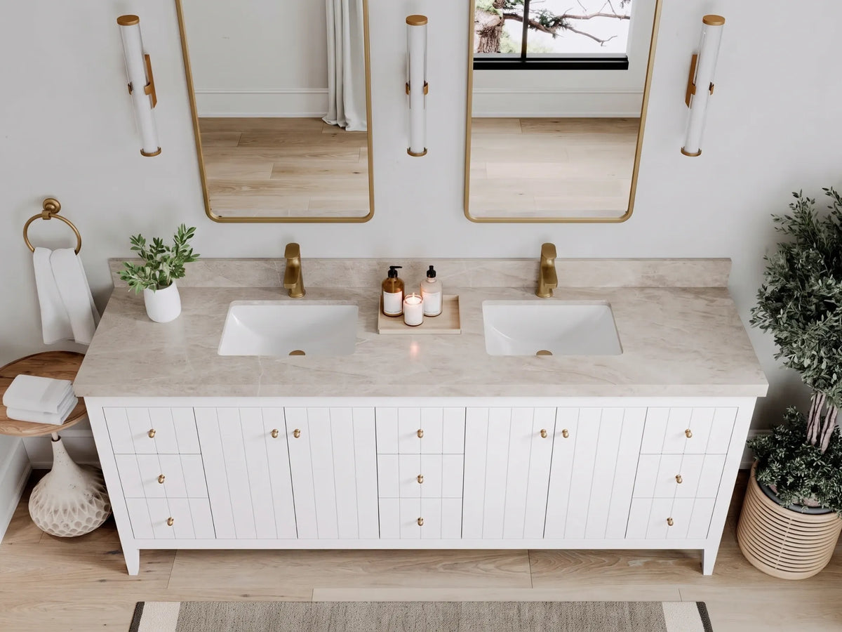 Atlanta 84 in. W x 22 in. D Double Sink Bathroom Vanity