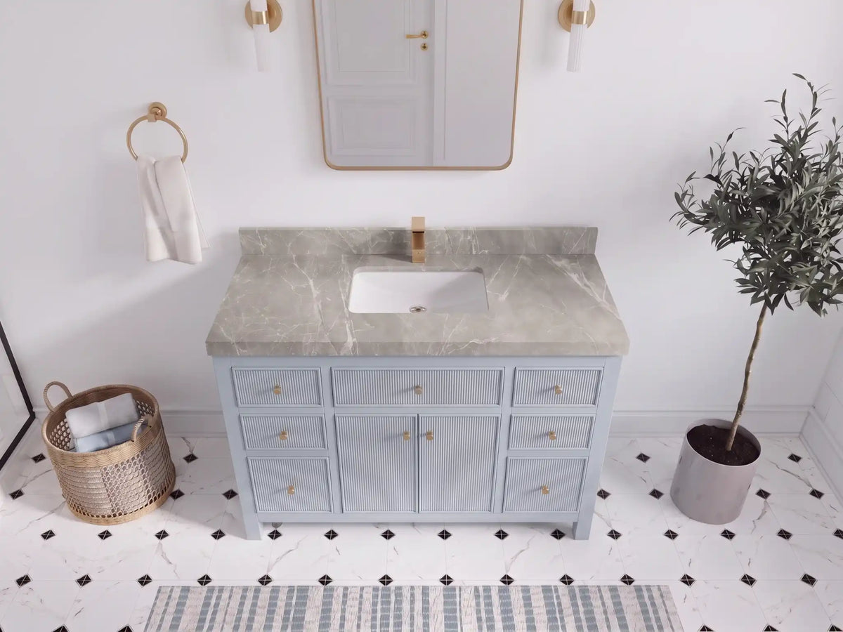 Sonoma 48 in W x 22 in D Free Standing Reeded Single Sink Bathroom Vanity