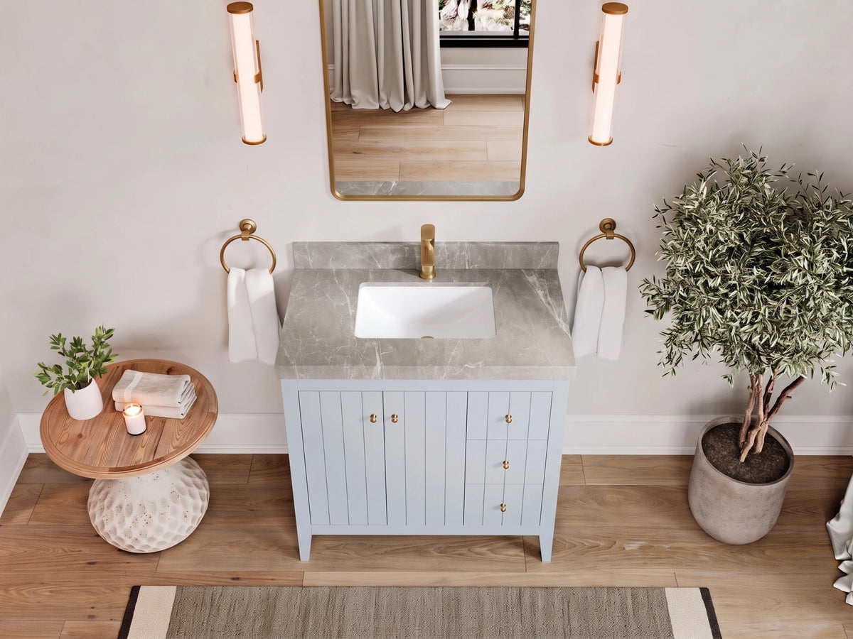 Atlanta 36 in. W x 22 in. D Center Sink Modern Bathroom Vanity