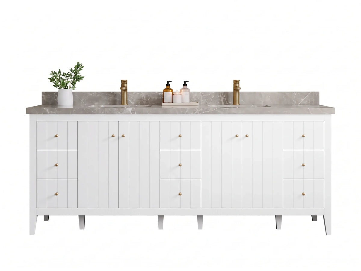 Atlanta 84 in. W x 22 in. D Double Sink Bathroom Vanity