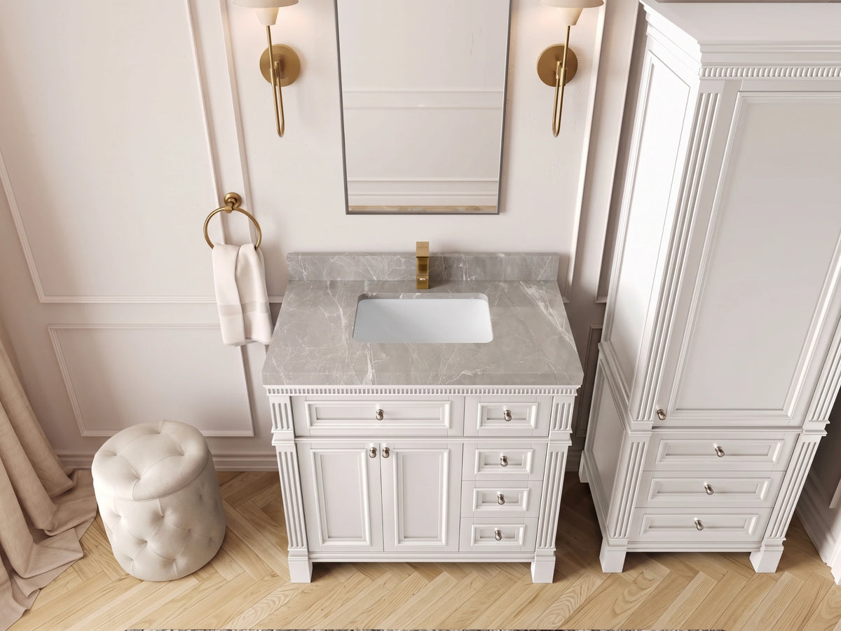 Paris 36 in. W x 22 in. D Bathroom Vanity with Center Sink