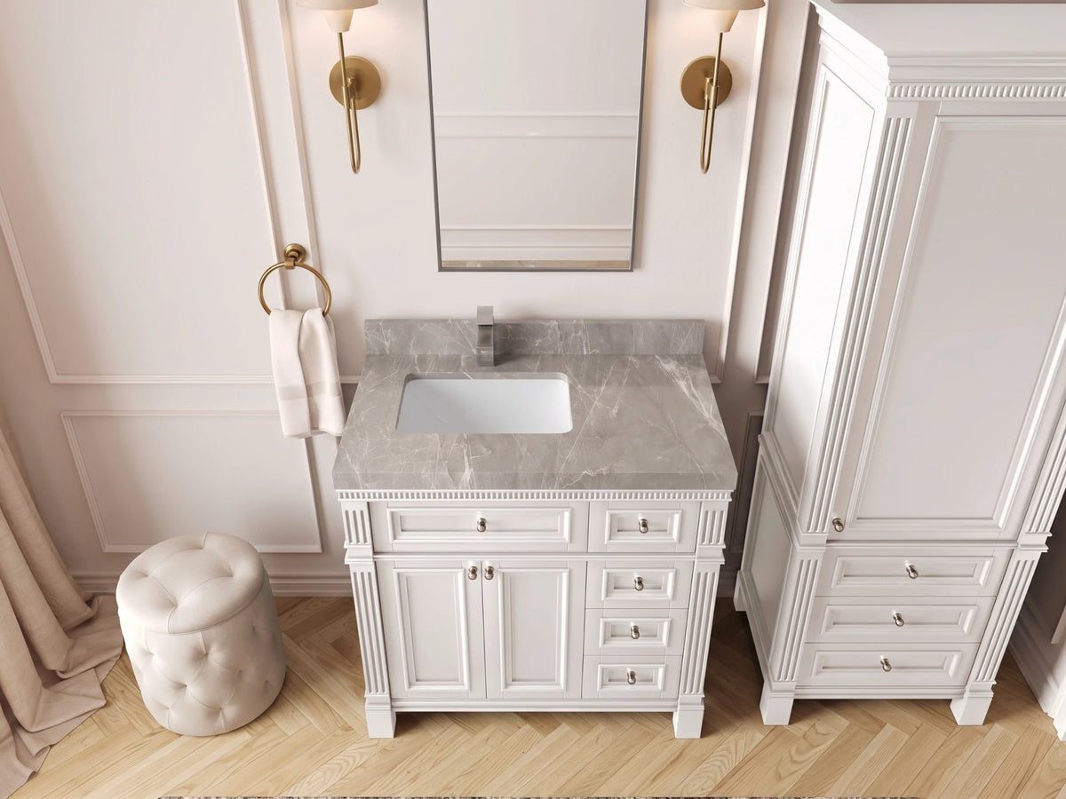 Paris 36 in. W x 22 in. D Left Offset Sink Bathroom Vanity