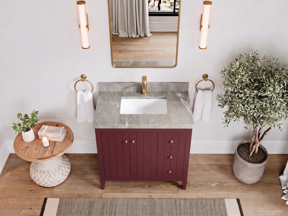 Atlanta 36 in. W x 22 in. D Center Sink Modern Bathroom Vanity