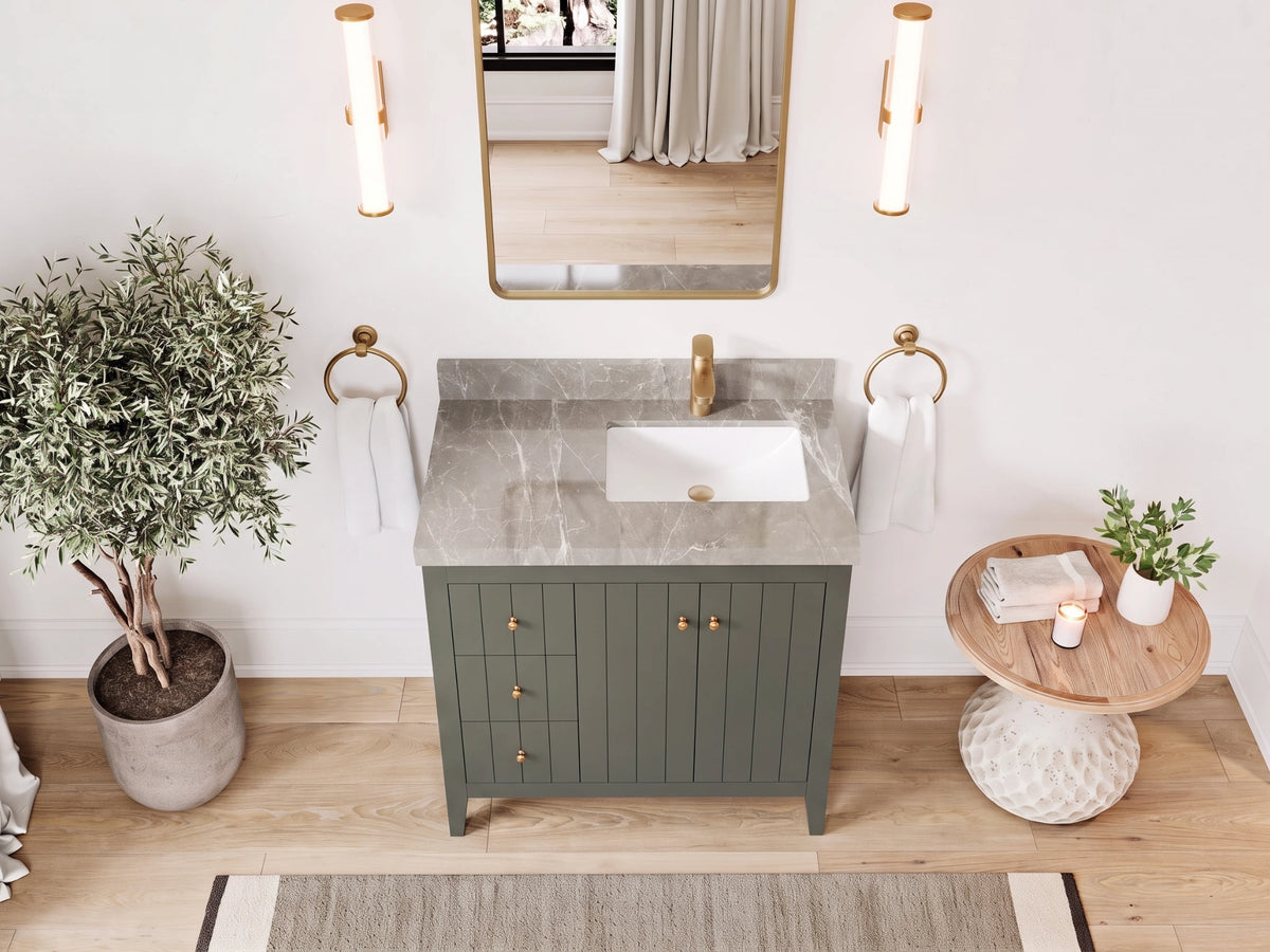 Atlanta 36 in. W x 22 in. D Left Offset Sink Bathroom Vanity
