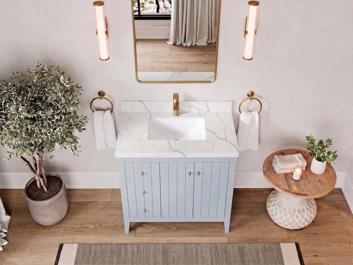 Atlanta 36 in. W x 22 in. D Center Sink Bathroom Vanity for Modern Elegant Bathrooms