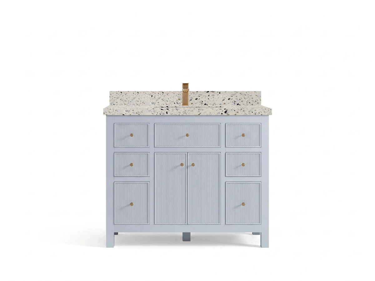 Sonoma 42 in W x 22 in D Free Standing Reeded Single Sink Bathroom Vanity