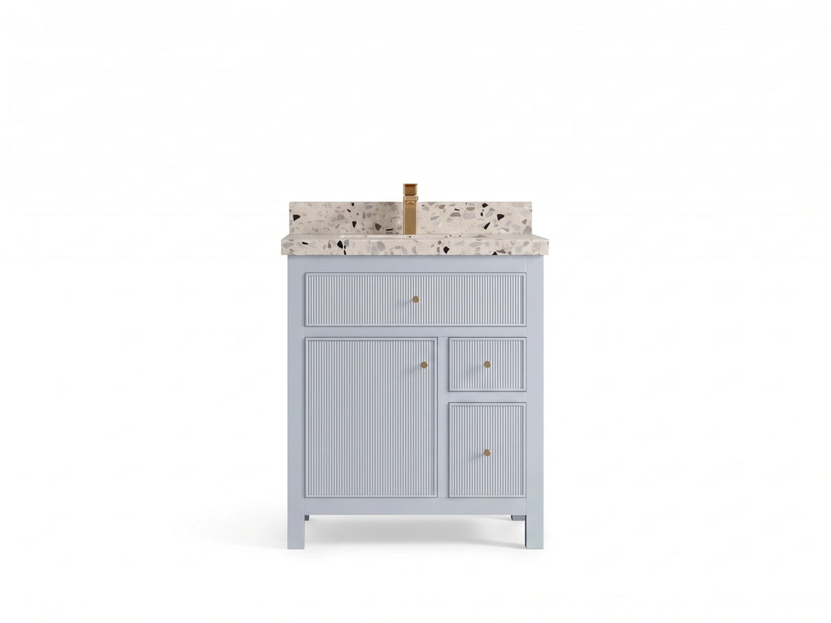 Sonoma 30 in W x 22 in D Reeded Free Standing Single Sink Bathroom Vanity