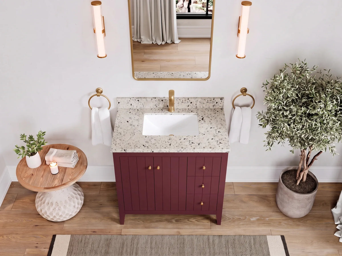Atlanta 36 in. W x 22 in. D Center Sink Modern Bathroom Vanity