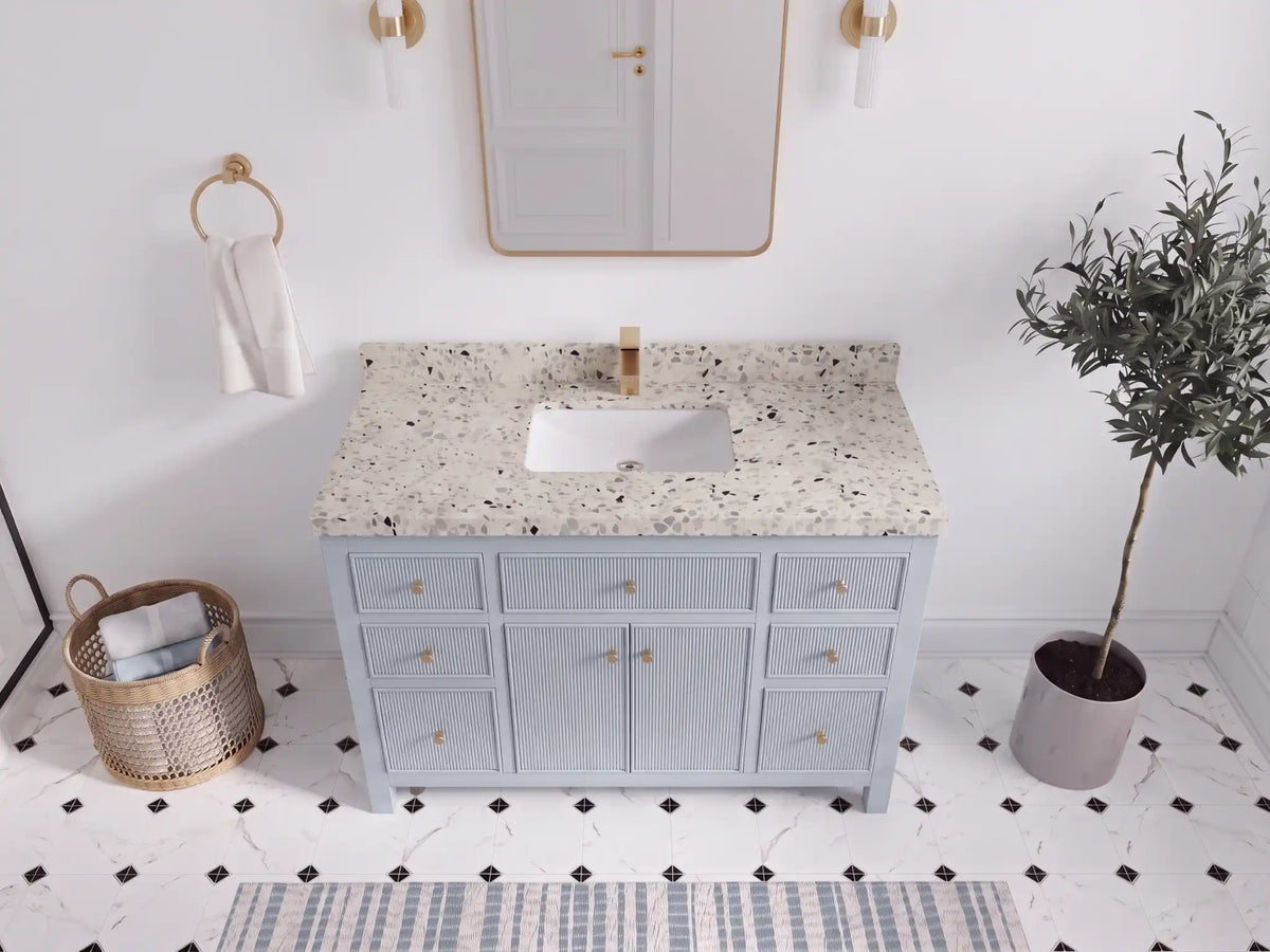 Sonoma 48 in W x 22 in D Free Standing Reeded Single Sink Bathroom Vanity