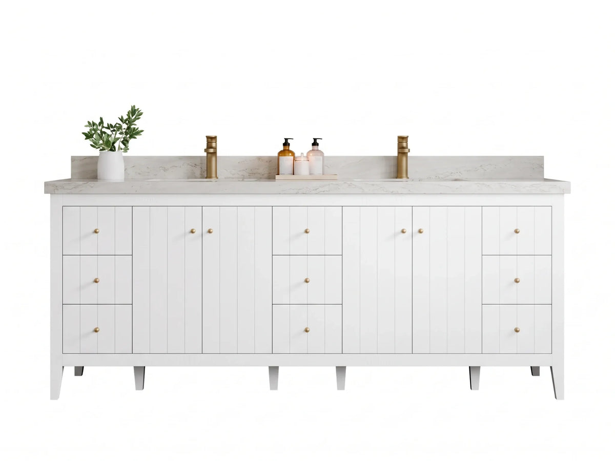 Atlanta 84 in. W x 22 in. D Double Sink Bathroom Vanity