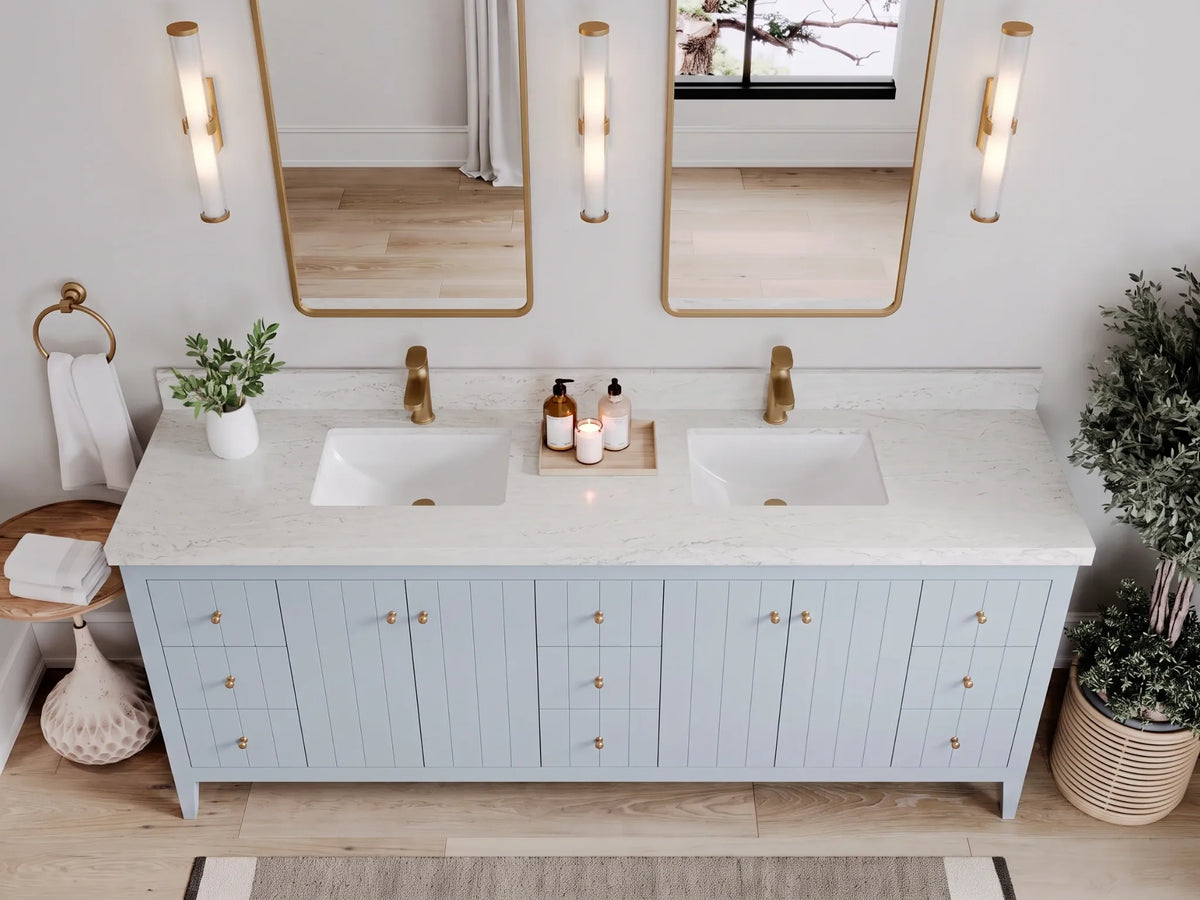 Atlanta 84 in. W x 22 in. D Double Sink Bathroom Vanity