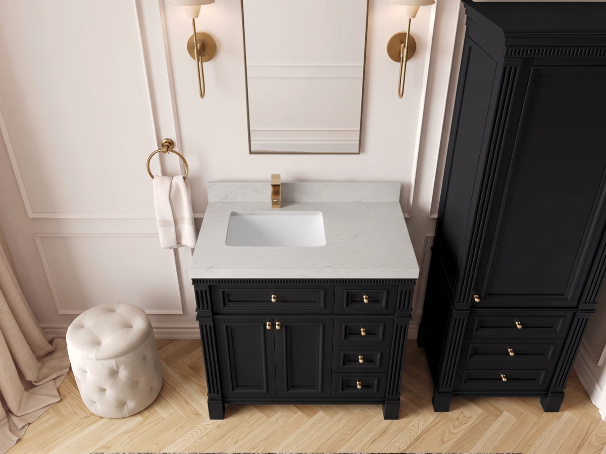 Paris 36 in. W x 22 in. D Left Offset Sink Bathroom Vanity
