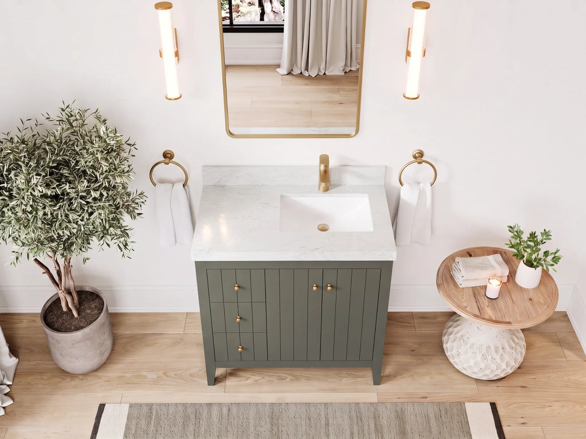 Atlanta 36 in. W x 22 in. D Right Offset Sink Bathroom Vanity