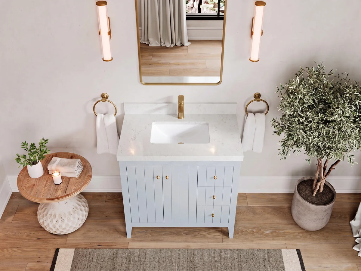 Atlanta 36 in. W x 22 in. D Center Sink Modern Bathroom Vanity
