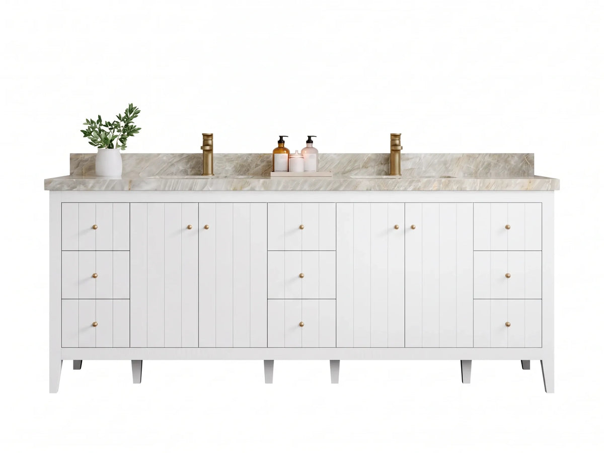 Atlanta 84 in. W x 22 in. D Double Sink Bathroom Vanity