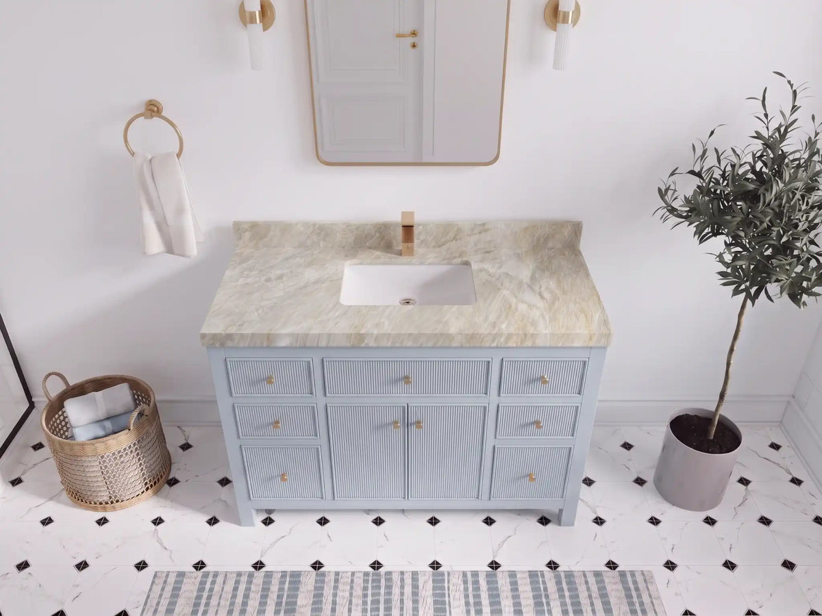 Sonoma 48 in W x 22 in D Free Standing Reeded Single Sink Bathroom Vanity