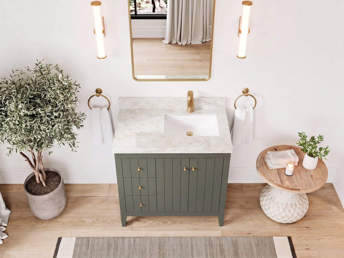 Atlanta 36 in. W x 22 in. D Left Offset Sink Bathroom Vanity