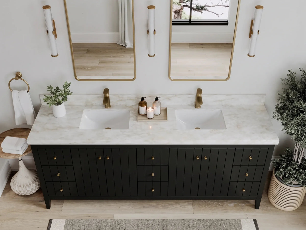 Atlanta 84 in. W x 22 in. D Double Sink Bathroom Vanity