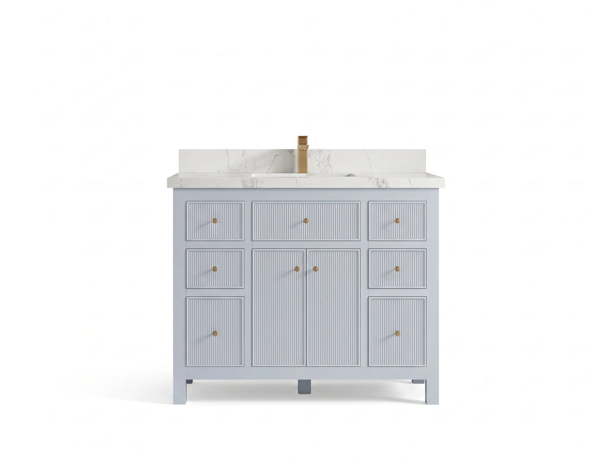 Sonoma 42 in W x 22 in D Free Standing Reeded Single Sink Bathroom Vanity