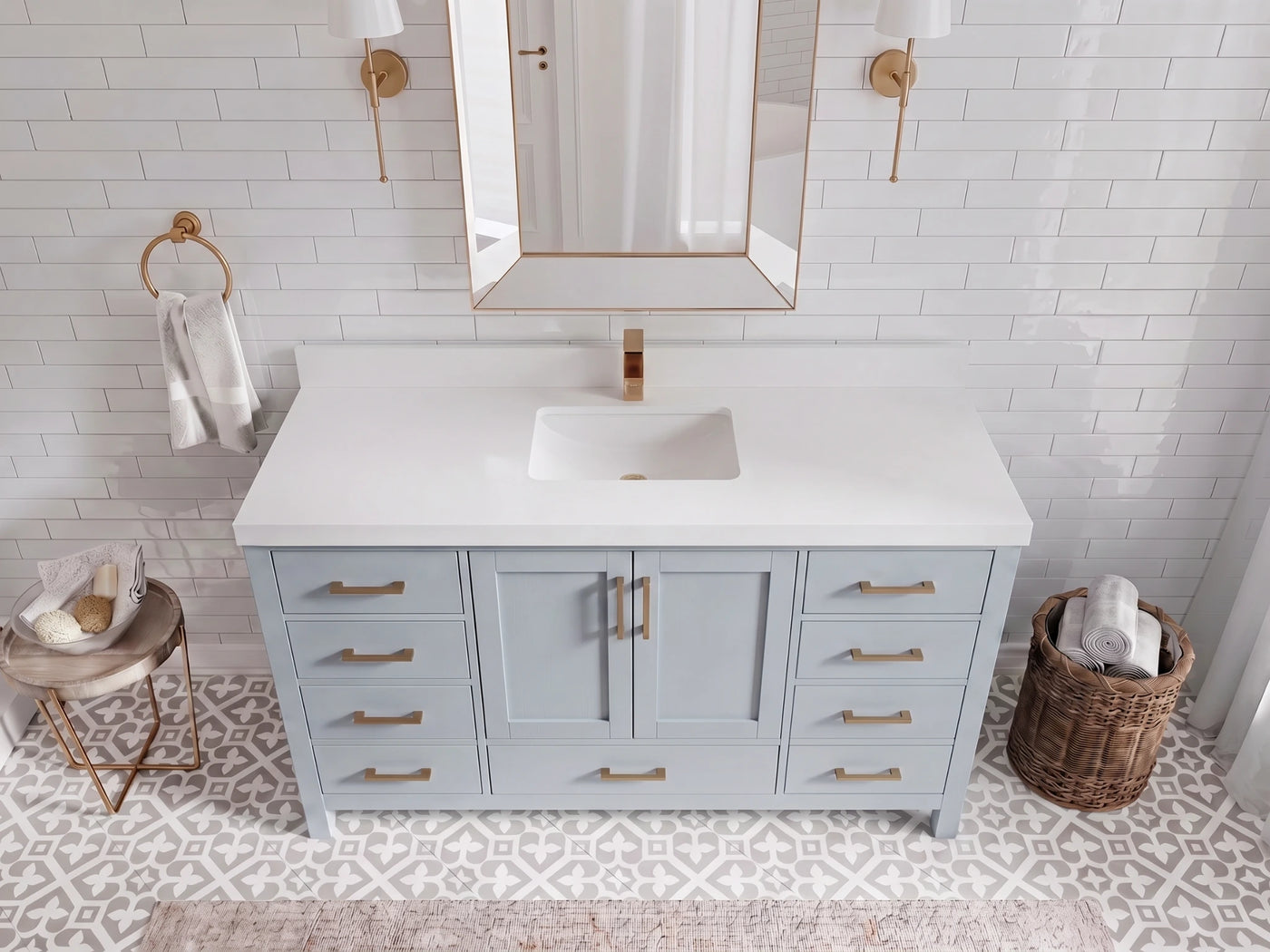 Malibu 60 in. W x 22 in. D Single Sink Bathroom Vanity