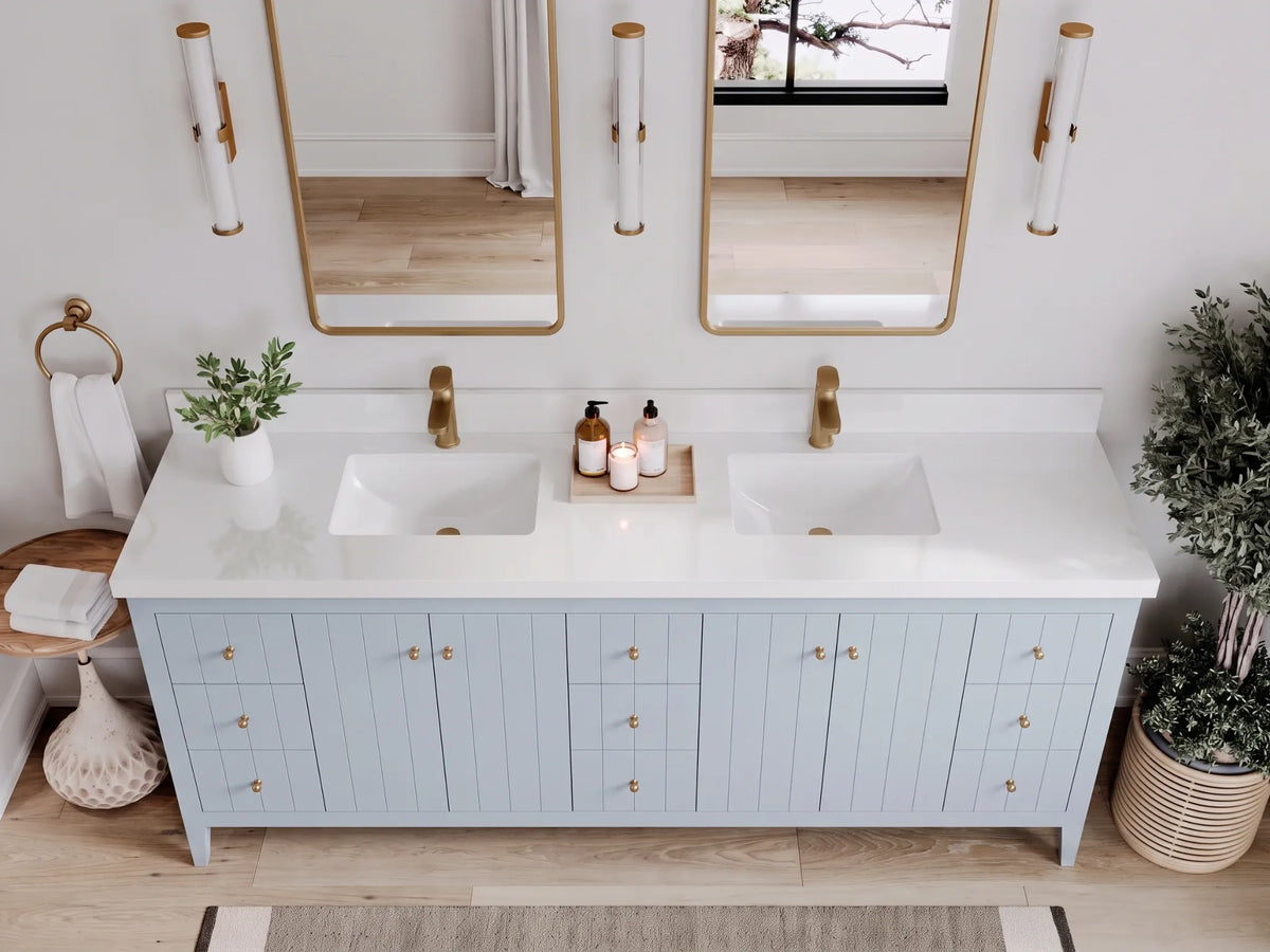 Atlanta 84 in. W x 22 in. D Double Sink Bathroom Vanity