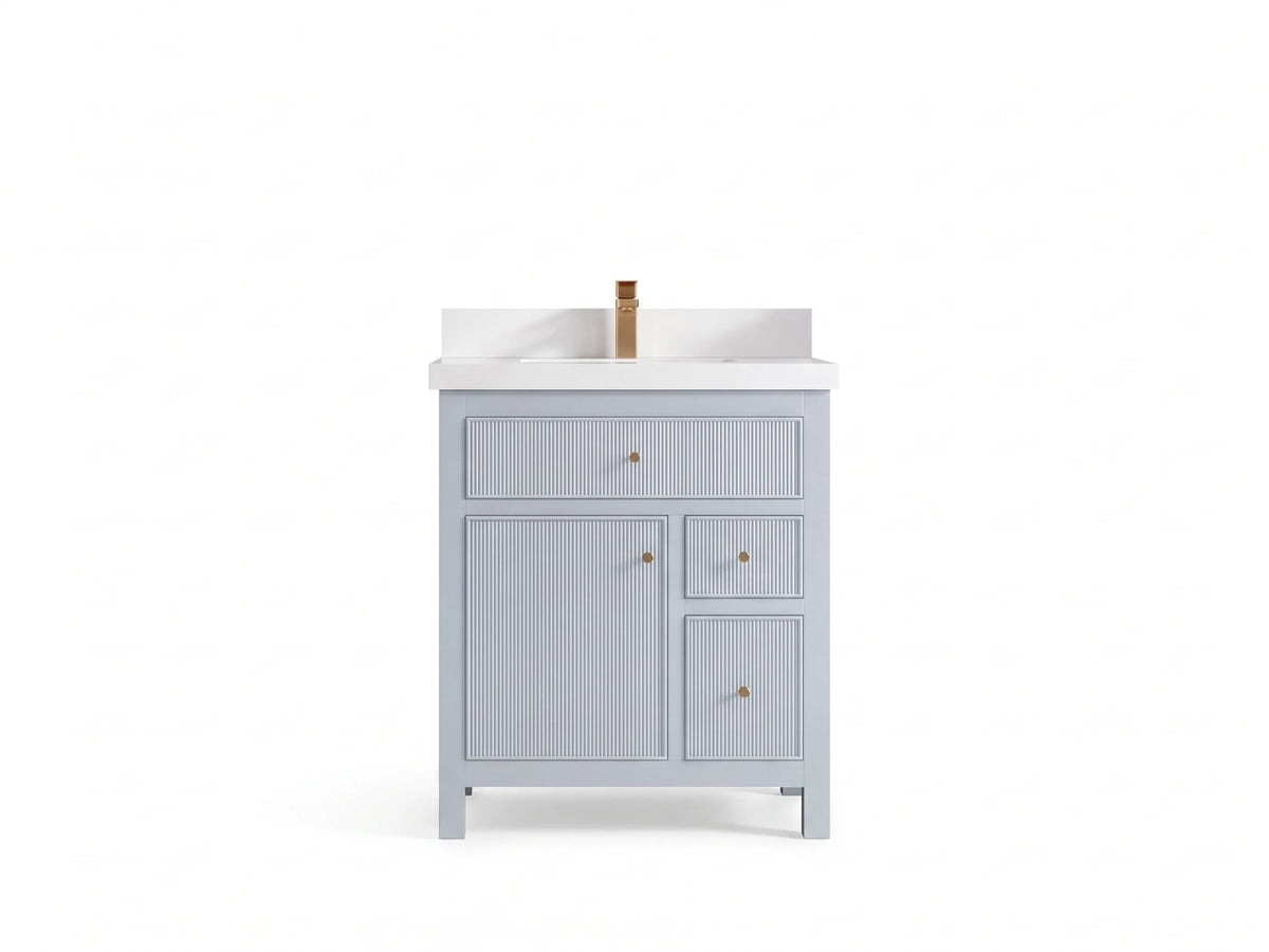 Sonoma 30 in W x 22 in D Reeded Free Standing Single Sink Bathroom Vanity