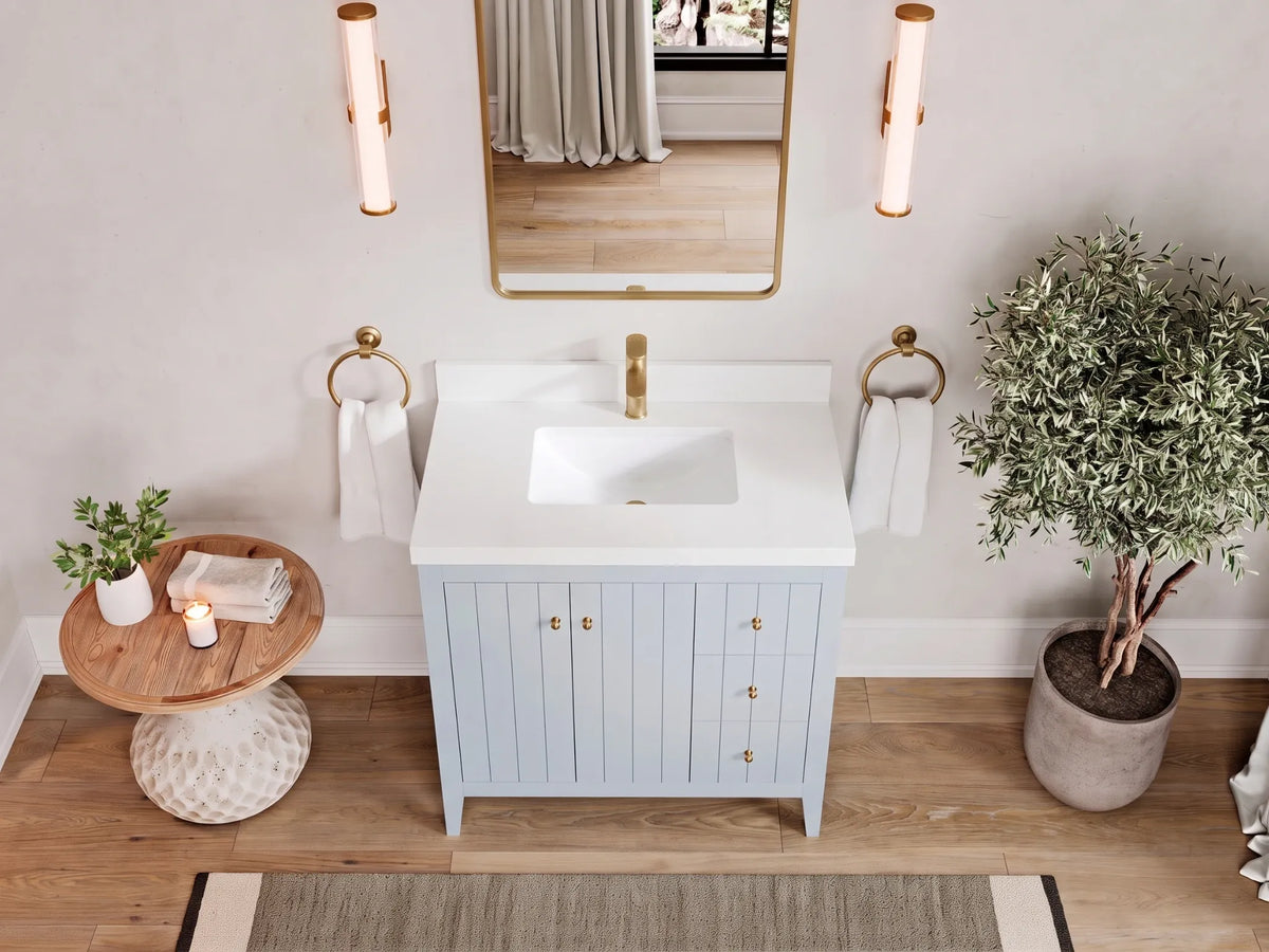 Atlanta 36 in. W x 22 in. D Center Sink Modern Bathroom Vanity